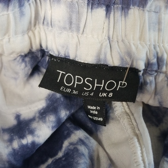 TopShop High Waist Scallop Hem Tie Dye Shorts - Picture 5 of 7